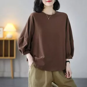 Áo thun dáng rộng, thời trang và giản dị 9 / 4 tay áo thoải mái và mềm mại mùa hè dành cho nữ