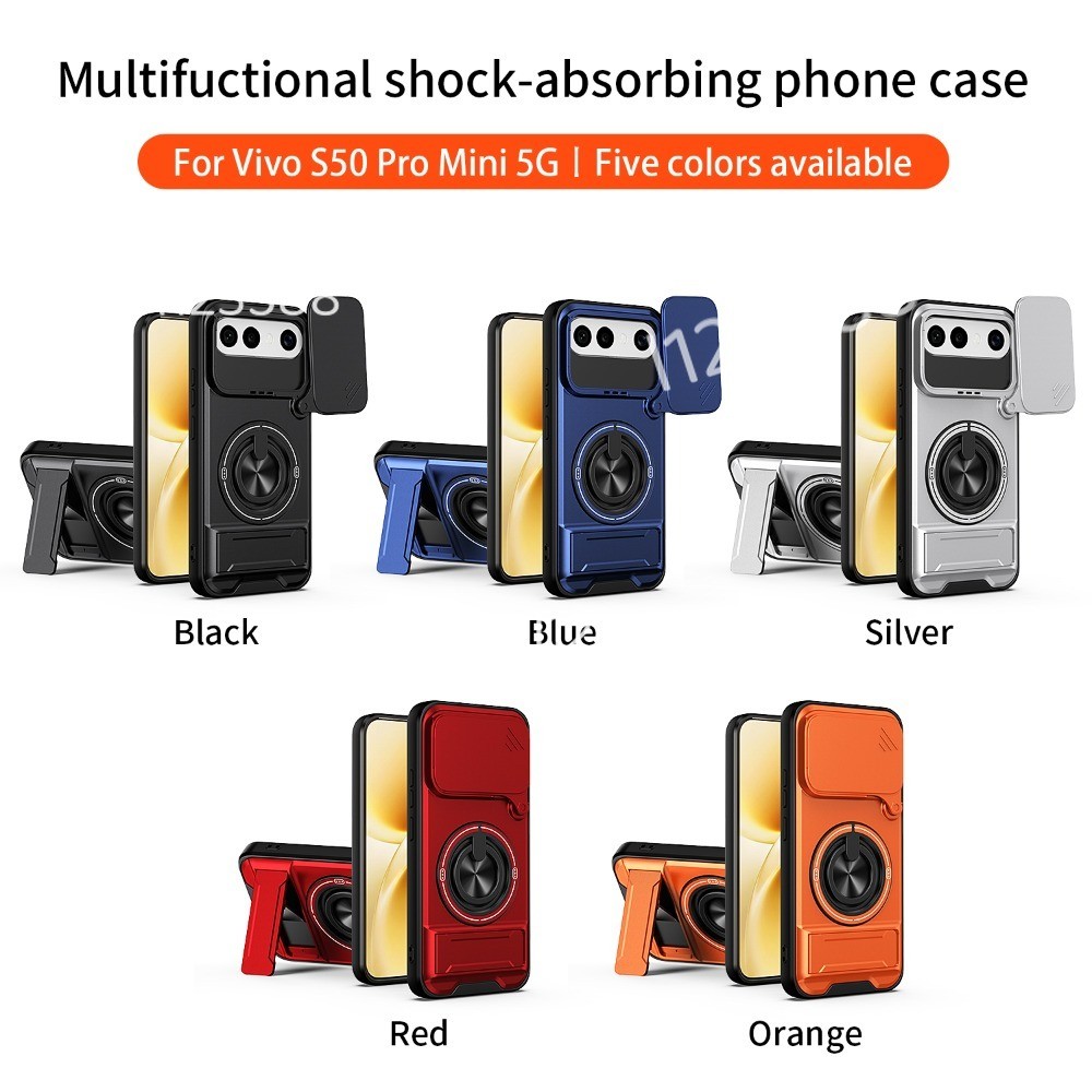 Ốp Trượt Ống Kính Cho Vivo X300 FE 5G X300FE 5G 2026 VivoX3000FE Vỏ Điện Thoại Giá Đỡ Nhẫn Tích Hợp Từ Tính Xe Gắn Lưng Ốp Lưng
