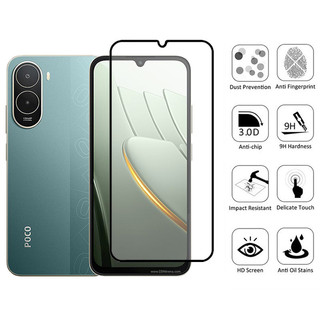 Kính cường lực bảo vệ màn hình 2 trong 1 POCO C81 Pro 4G cho Xiaomi M8s C85 M7 F7 F6 C65 X6 M6 C75 C71 C61 4G 5G + Phim ống kính máy ảnh