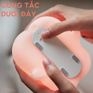 Đèn Ngủ Hình Heo Con, Đèn LED 7 Màu Đổi Màu, Mềm Mại, Không Lo Vỡ, Quà Sinh Nhật Cho Trẻ Em