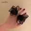 AqToCna Phong Cách Hàn Quốc Lưới Kim Cương Giả Nơ Dây Tóc Co Giãn Scrunchies Đuôi Ngựa Giá Đỡ Dây Buộc Tóc Cho Nữ Thời Trang Đơn Giản Phụ Kiện Tóc AqToCna