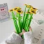 GETVOW Silicone Flower Pen, Silicone Để Bàn Trang Trí Bút Gel Hướng Dương, Kawaii Hoa Trung Tính Bút Học Sinh & Văn Phòng Phẩm Quà Tặng