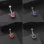 AqToCna Niche Tính Khí Trang Sức Thép Titan Miey Kim Cương Inlay Rốn Móng Tay Bụng Nút Nhẫn Rốn Xuyên Vòng Xoắn Bông Tai Trang Sức Cơ Thể AqToCna