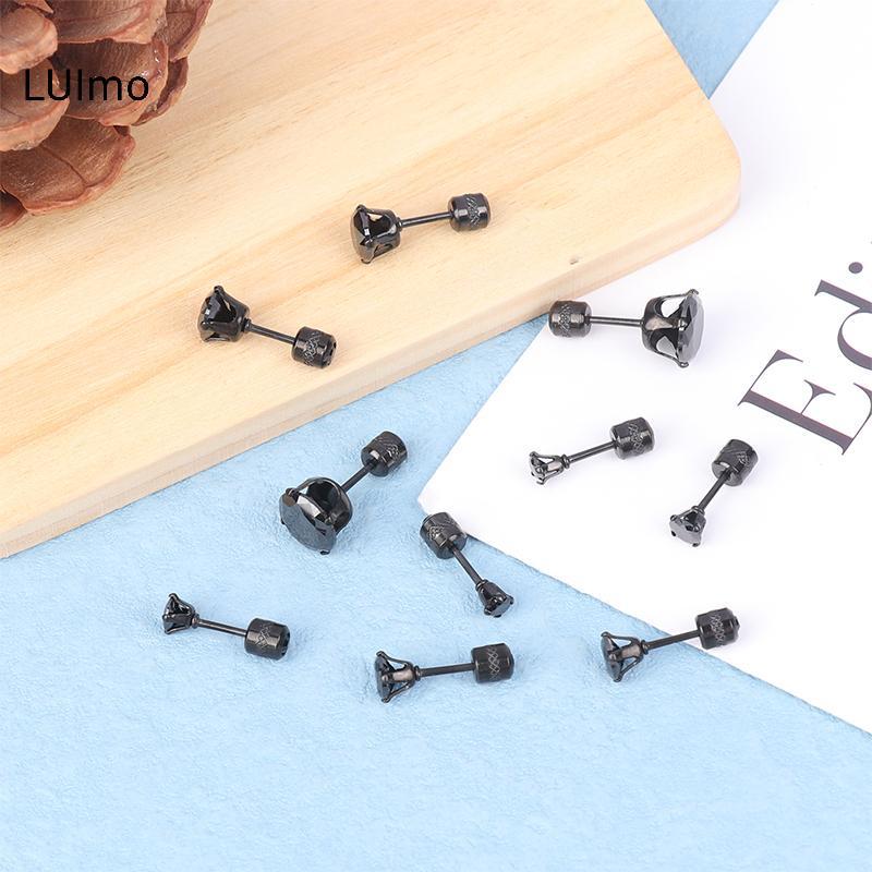 LUImo 3-8MM 1 Cặp Cubic Zirconia Titan Kim Cương Không Gỉ Zircon Bông Tai Dành Cho Nữ SBS