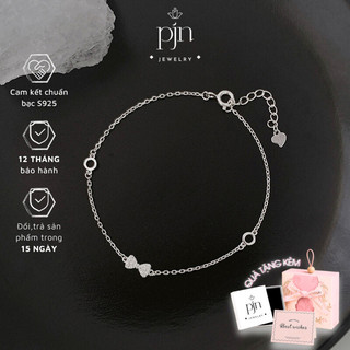 Lắc Tay Bạc Nữ Mặt Nơ PJN ,Vòng Tay Nơ Mix Đá Chất Liệu Bạc S925 Thời Trang Dành Cho Nữ VT03
