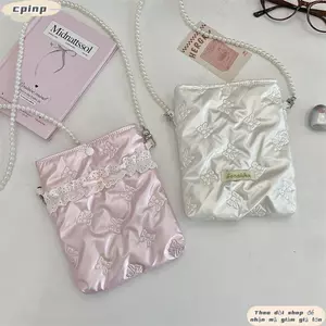 Túi đeo chéo CPINCP, có dây chuyền Túi đựng điện thoại di động, Quà tặng sáng tạo Túi đựng tai nghe nơ dung tích lớn