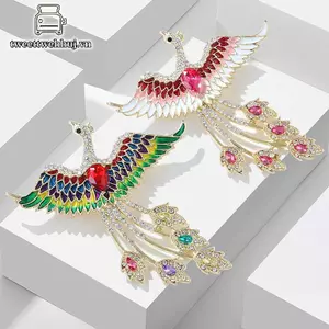 Nhíp Thời Trang Kim Cương Giả Bay Phượng Hoàng Thổ Cẩm Dành Cho Nữ Quần Áo Áo Áo Trang Sức Phụ Kiện Quà Tặng VN