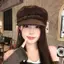 Nhíp Retro Da Lộn Mũ Nồi Cho Nữ Flat Top Newsboy Mũ Thu Đông Briti Sle Thường Ngày Có Thể Gập Lại Mũ Ấm VN
