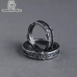 Tweeduj Mới Abyss Nhẫn Nam Cặp Đôi Nhẫn Handmade Retro Đơn Giản Nam Nữ Nhẫn VN