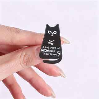 Hoạt Hình Dễ Thương Mèo Men Trâm ‘ Những Ngày Tốt Nhất Ôm Tôi Phải Meow ’ Văn Bản Huy Hiệu Kim Loại Ba Lô Quần Áo Phụ Kiện Quà Tặng Cho Những Người Yêu Mèo