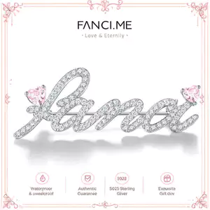 FANCIME "FANCI" Trâm cài chữ tinh tế hình trái tim hồng