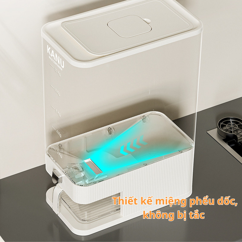 Thùng Đựng Gạo Thông Minh HomeMate 5KG/10KG Lấy Gạo Tự Động, Hộp Đựng Gạo Nhựa PET Cao Cấp Chống Ẩm Mốc
