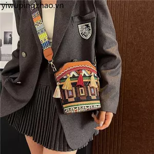 Phương Tây Hai Phiên Bản Nathan Túi Lệ Giang Thành Phố Cổ Lưu Niệm Vân Nam Túi Dệt Tay Retro Phong Cách Dân Tộc Túi Messenger Nữ