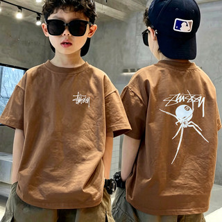 Áo Thun Trẻ Em Unisex In Nhện Thời Trang, Cotton Mềm, Áo Ngắn Tay, Phù Hợp Đi Học & Chơi, Cho Bé 3-12 Tuổi