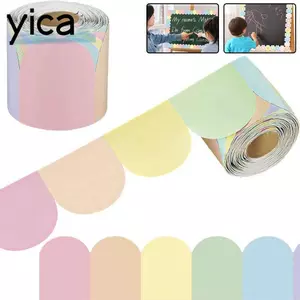 Giấy gợn sóng YICA, Nhãn dán viền áp phích màu chống thấm nước, Nhãn dán trang trí bảng màu đen hoa DIY cho bảng tin lớp học Tiệc tại nhà