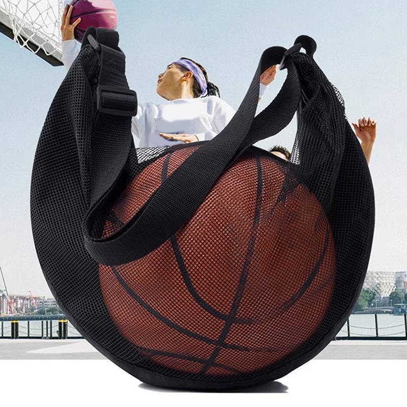 VFZ 1 Túi Bóng Đơn Có Dây Kéo Nhà Thơ Lưới Bóng Bảo Quản Thiết Bị Thể Thao Dây Rút Sling Bảo Quản Lưới Mang Bóng Rổ OTE