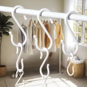 Móc Hình Chữ S MAKY Móc Treo Nhựa Đa Năng Quần Áo Cửa Hàng Làm Việc Phòng Tắm VN