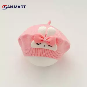 AN.MART Hoạt Hình Ngọt Ngào Thỏ Bé Mũ Nồi Mềm Cho Trẻ Sơ Sinh Tập Đi Mũ Nồi Thu Đông Mũ Màu Trơn Dễ Thương Ấm Áp Trẻ Em Bonnet Quà Tặng VN