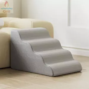 GILL Dog Cat Ramp Thang, Bọt xốp nhớ Cầu thang thú cưng chống trượt, Thang leo núi có thể tháo rời Độ dốc 3 / 4 Bước cho chó Sofa bước Đồ dùng cho thú cưng