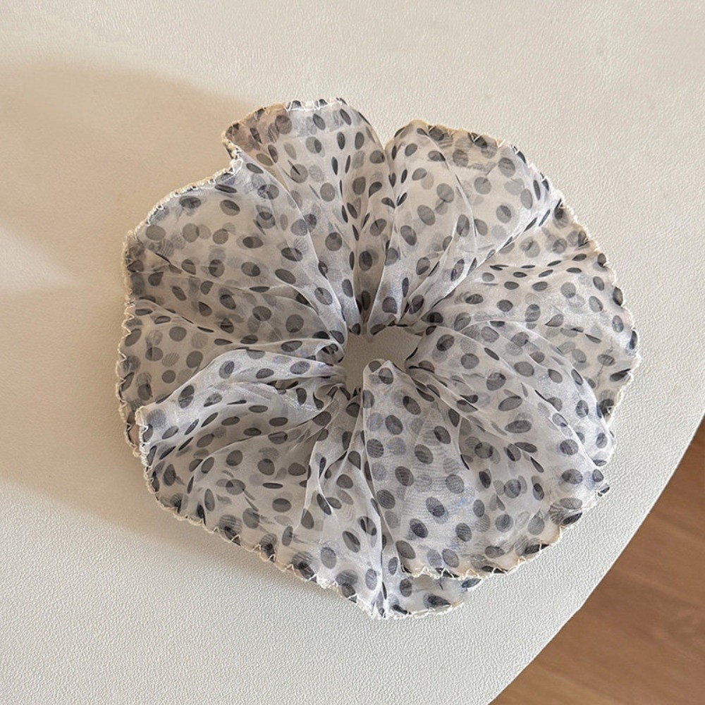 Hululu / Lưới Series Chấm Bi Da Báo Scrunchy Tóc Vòng Phong Cách Mỏng Dây Buộc Tóc Thân Thiện Với Da Không Làm Tổn Thương Tóc Dây Cao Su