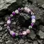 Vòng tay đính cườm mã não sọc tím & tím - Hạt 8 mm Handmade Unisex Phong cách sang trọng - Làm dịu cảm xúc giảm căng thẳng