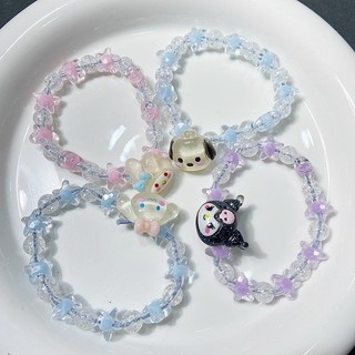 1 Vòng Vòng Đeo Tay Pha Lê Hoạt Hình Kuromi Melody Đáng Yêu Co Dãn Cho Bé Đồ Chơi Sanrio Quà Tặng Dễ Thương