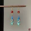 WHX-Earrings {Muzhu} Bông tai thủ công không mờ Bông tai mã não Bông tai lông cừu Hoa lá tre Bông tai thả nước Bông tai phong cách Trung Quốc mới Phụ kiện sườn xám phong cách Trung Quốc