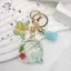 HFTOY A-Z Dreamy Sequin Chữ Cái Móc Khóa Dành Cho Nữ sel Bướm Mặt Dây Chuyền Ban Đầu Móc Khóa Ví Treo Túi Quyến Rũ Móc Chìa Khóa Ô Tô ~