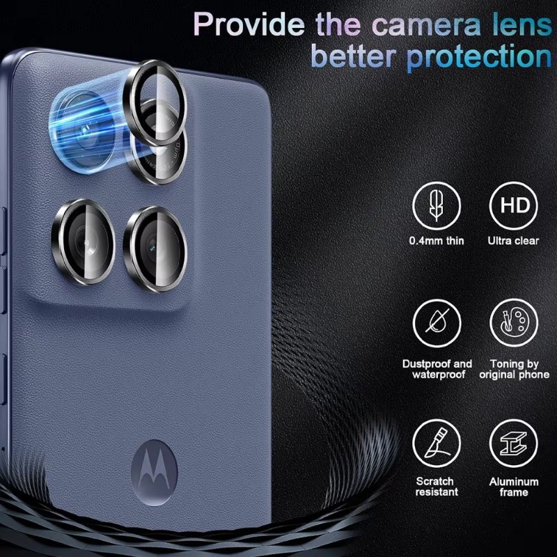 Dành Cho Motorola Edge 70 60 2025 Mặt Sau Điện Thoại Bảo Vệ Camera Cho Motorola Edge 70 60 Fusion + Fusion Plus Hợp Kim Nhôm Kim Loại Ống Kính Máy Ảnh Vòng Nắp Kính Cường Lực Ống Kính