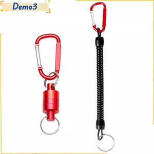 Phát hành từ tính, với Carabiner Clip 3 màu Dây câu cá, di động có cuộn có thể thu vào Phụ kiện câu cá từ tính nhẹ có thể thu vào