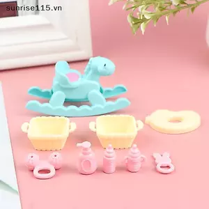 SRVN 9 Cái / bộ 1 / 6 Bình Sữa Cho Bé Giả Vờ Đồ Chơi Cho Nhà Búp Bê Phòng Bé.