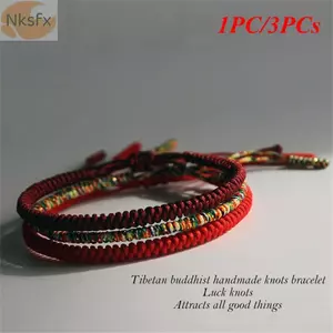 NKSFX 1 Cái / 3 Chiếc Vòng Dệt Thời Trang Dây Đỏ Handmade Có Thể Điều Chỉnh
