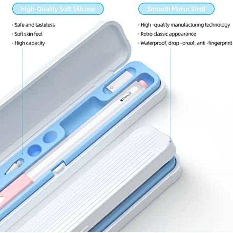 Hộp Bảo Vệ Bút Chì Máy Tính Bảng Cho Apple Pencil Pro USB-C 1 2 Hộp Bảo Quản Chống Sốc Chống Trơn Trượt Cho Apple Pencil Pro 1st 2nd Stylus Hộp Đựng Bút Nhựa
