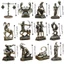 DONOVANQQ Mười Hai Dấu Hiệu Cung Hoàng Đạo, Các Bức Tượng Nhỏ Cổ Điển Thu Nhỏ, Retro Artisan Thủ Công Trang Trí Máy Tính Để Bàn Đồ Trang Trí Văn Phòng