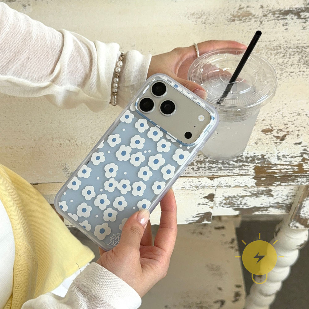 Phone Case For iPhone 17 Pro Max 16 15 TPU Transparent Flower Aesthetic Korean Cute