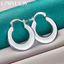 URMYLADY Bạc 925 Trơn Trơn Bông Tai Tròn Cho Nữ Tiệc Cưới Thời Trang Quyến Rũ Trang Sức