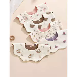 Hai Mặt Có Thể Sử Dụng Chống Thấm Nước Cho Bé Gạc Yếm Lớp Một Cotton Nguyên Chất 360 Độ Nước Bọt Nam Nữ Yếm Bé Có Thể Giặt Được