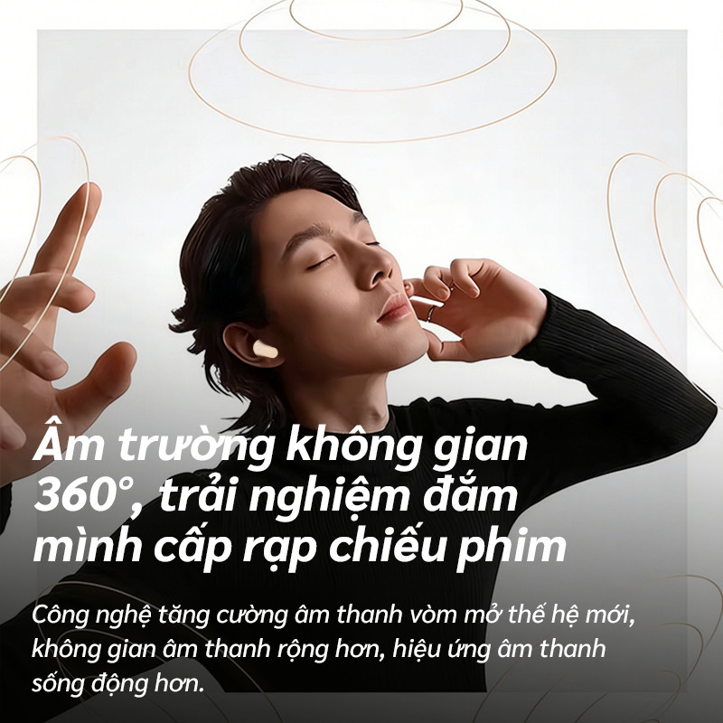Tai nghe nửa tai Màn hình LED không dây Bluetooth Cảm ứng vân tay Âm thanh HiFi Tương thích với IPhone và Android