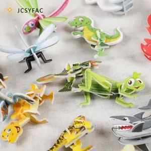 Bộ giáo dục câu đố khủng long 3D JCSYFAC 30 mảnh với côn trùng và động vật biển cho trẻ em Mới