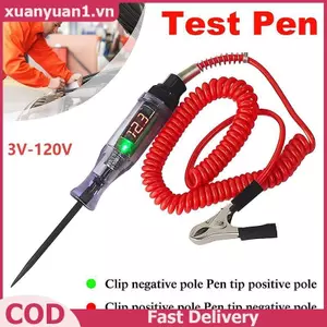XUAN 3V 120V Bút kiểm tra mạch điện áp kỹ thuật số có màn hình LCD trong suốt Đầu dò thử nghiệm dài cho thợ điện Ô tô DIY và An toàn gia đình VN