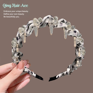 Mới Gạc Đầu Lâu Cao Đầu Bấm Tóc Chống Trơn Trượt Mũ Phụ Kiện Dongdaemun Ánh Sáng Pha Lê Sang Trọng Lược Răng Đầu Nữ