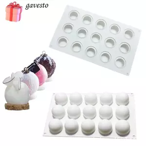 Khuôn sô cô la hình cầu Silicon GAVESTO, Khuôn bánh Silicon hình cầu DIY, Dụng cụ làm bánh Mousse kiểu Pháp Khuôn nửa quả cầu Silicon cấp thực phẩm Làm kẹo tráng miệng