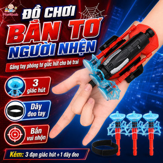 Găng tay bắn tơ người nhện – 3 giác hút, dây đeo tay – Bắn tơ bằng cách kéo, hút vào bề mặt – Đồ chơi nhập vai, vận động