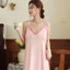 Phụ Nữ Đệm Cotton Sling Váy Ngủ Nữ Vintage Không Tay Homewear Váy Đồ Ngủ