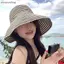 Mũ chống nắng sọc vành rộng AA dành cho nữ Chống tia cực tím Colorblo Mũ ngư dân mùa hè cho bãi biển Du lịch ngoài trời VN