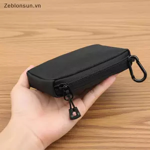 # HB # Túi lưu trữ Nylon Mini chống nước có Carabiner Ví đựng tiền xu chống mài mòn di động để sử dụng du lịch đi bộ đường dài ngoài trời.