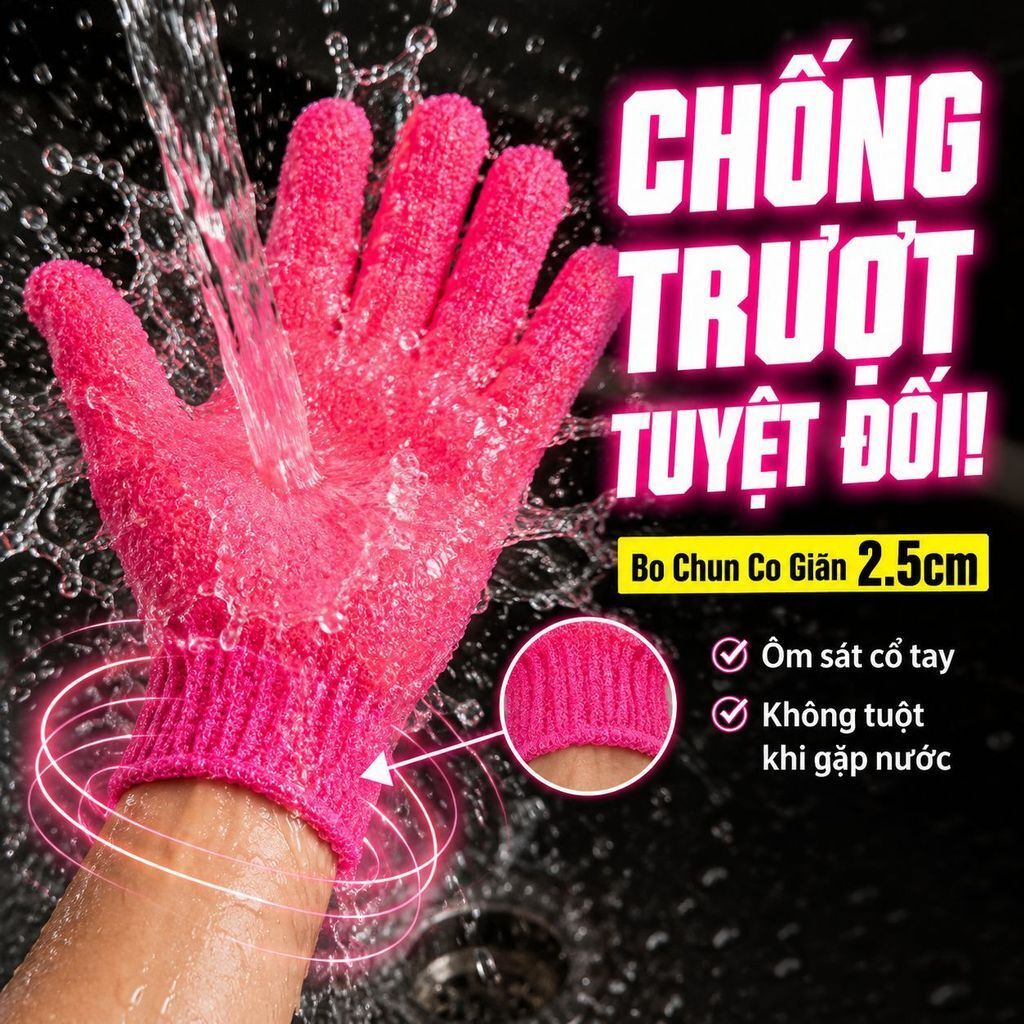 🔥Giá sốc🔥Tẩy da chết sâu găng tay 5 ngón | Găng tay mài mòn sợi siêu mịn giặt được | Dụng cụ tắm tẩy tế bào chết
