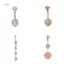 PNPIA- Pha Lê Zircon Bụng Nút Xỏ Hoa Trái Tim Mèo Phẫu Thuật Thép Bụng Nhẫn Nữ Bé Gái Rốn Dòn Ten Trang Sức