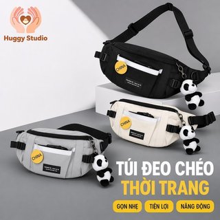 Túi đeo chéo gấu Nylon chống nước Công suất lớn Dạo phố Unisex Du lịch Túi ngực hàng ngày