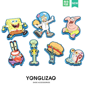 charm dép crocs cham dép cross charm crocs set Giày Lỗ Giày Giày Phụ Kiện Hoa Thích Hợp Cho Giày Crocs Phụ Kiện Trang Trí Ba Chiều Nhân Vật Hoạt Hình SpongeBob SquarePants Kết Hợp
